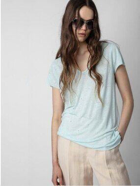 ZADIG & VOLTAIRE Tunisien Dots Henley Shirt / NWT